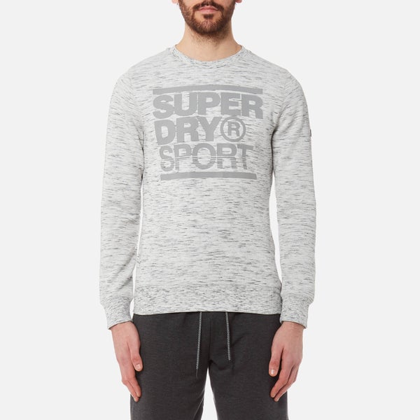 Superdry Sport Men's Gym Tech Crew Neck Sweatshirt - Ice Space Dye/Concrete Marl