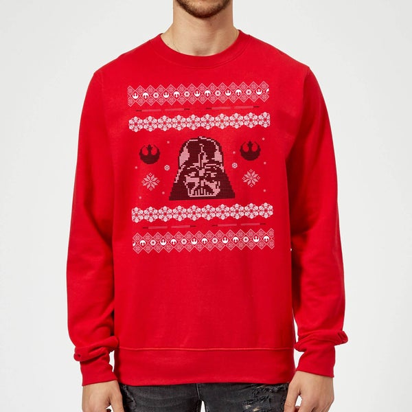 Star Wars Darth Vader Christmas Knit Sudadera Navideña - Roja