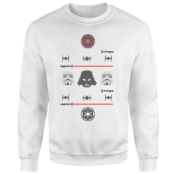 Star Wars Imperial Knit Unisex Weihnachtspullover – Weiß