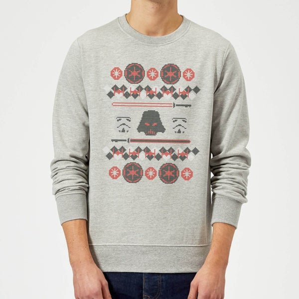 Star Wars Empire Knit Weihnachtspullover – Grau
