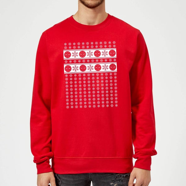 Marvel Deadpool Christmas Snowflakes Red Christmas Sweatshirt