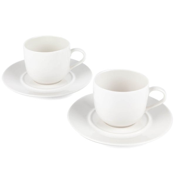 Alessi La Bella Cups and Saucers - White (Set of 2)