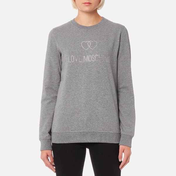 Love Moschino Women's Sequin Logo Sweatshirt - Grey