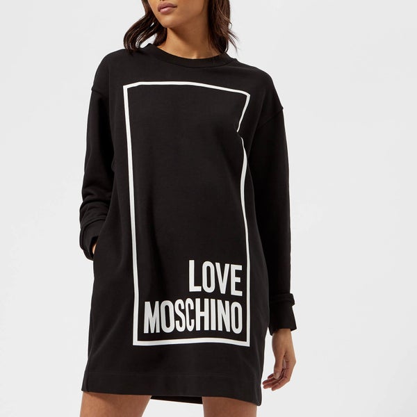 Love Moschino Women's Box Logo Sweatshirt Dress - Black