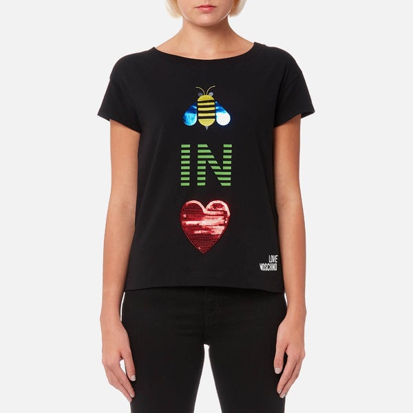 Love Moschino Women's Bee In Love T-Shirt - Black
