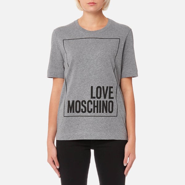 Love Moschino Women's Logo Box T-Shirt - Grey
