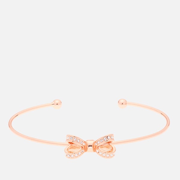Ted Baker Women's Olexii: Mini Opulent Pavé Bow Ultra Fine Cuff - Rose Gold/Crystal