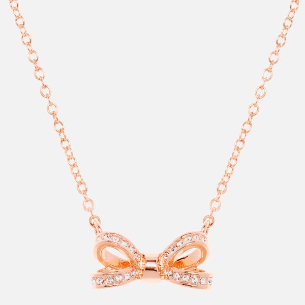 Ted Baker Women's Olessi Mini Opulent Pavé Bow Pendant - Rose Gold/Crystal