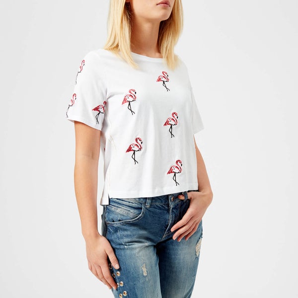 Guess Women's Flamingos T-Shirt - True White