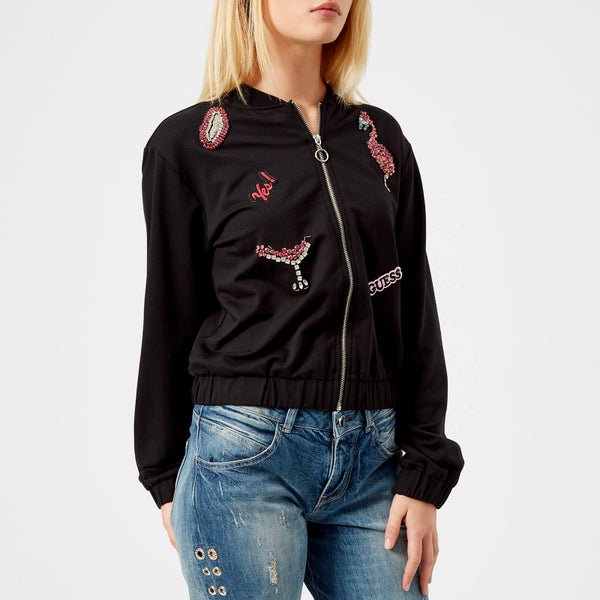 Guess Women's Flamingo Babe Fleece Jacket - Jet Black