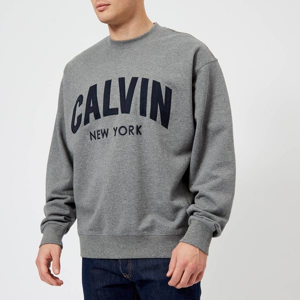 Calvin Klein Men's Hikos 3 Relaxed Knitted Sweatshirt - Mid Grey Heather