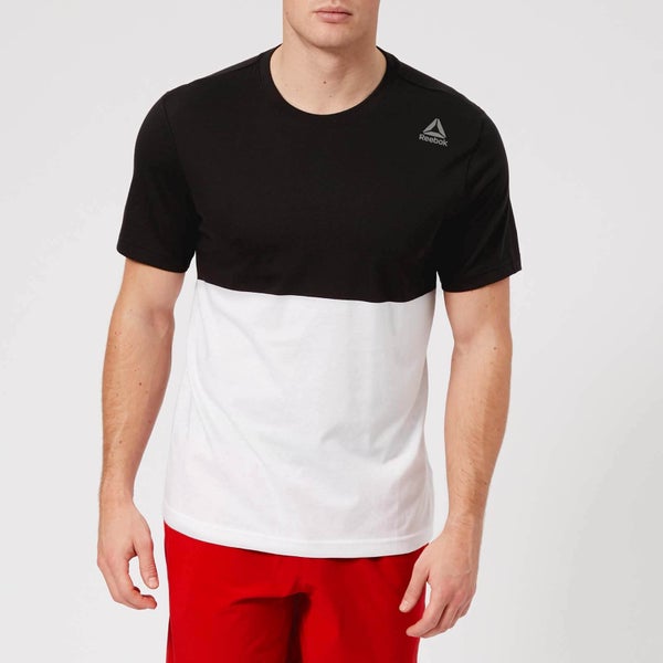 Reebok Men's Colour Block Short Sleeve T-Shirt - Black/White