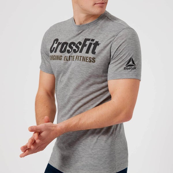Reebok Men's CrossFit Logo Short Sleeve T-Shirt - Medium Grey Heather