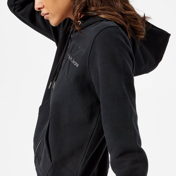 Calvin Klein Women's Holt Hooded Zip Through Top - Black