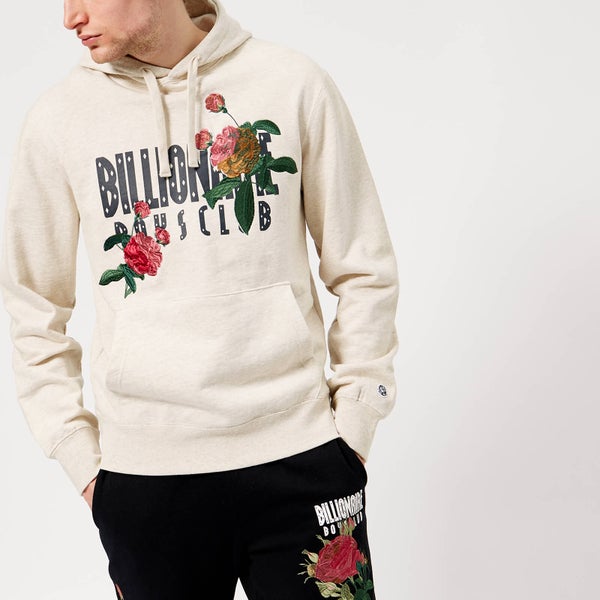 Billionaire Boys Club Men's Embroidered Floral Popover Hoody - Oat Marl