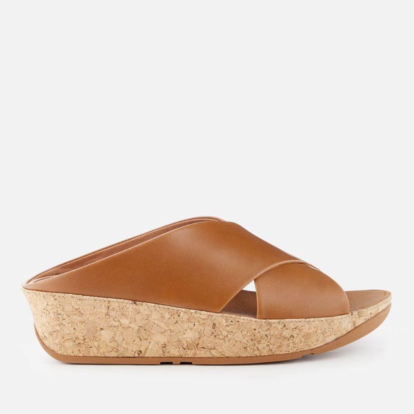 FitFlop Women's Kys Slide Leather Sandals - Caramel