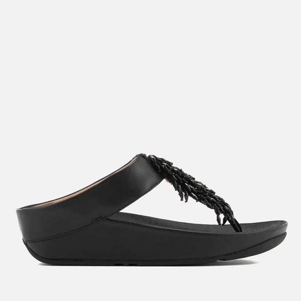 FitFlop Women's Rumba Crystal Toe Post Sandals - Black