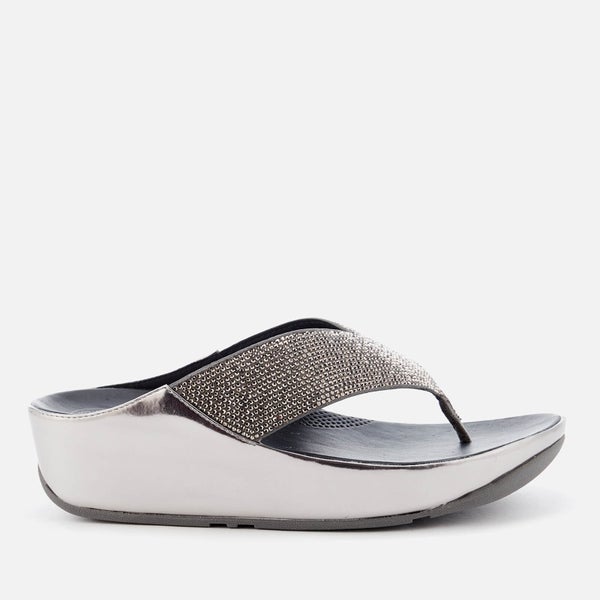 FitFlop Women's Crystall Toe Post Sandals - Metallic Pewter