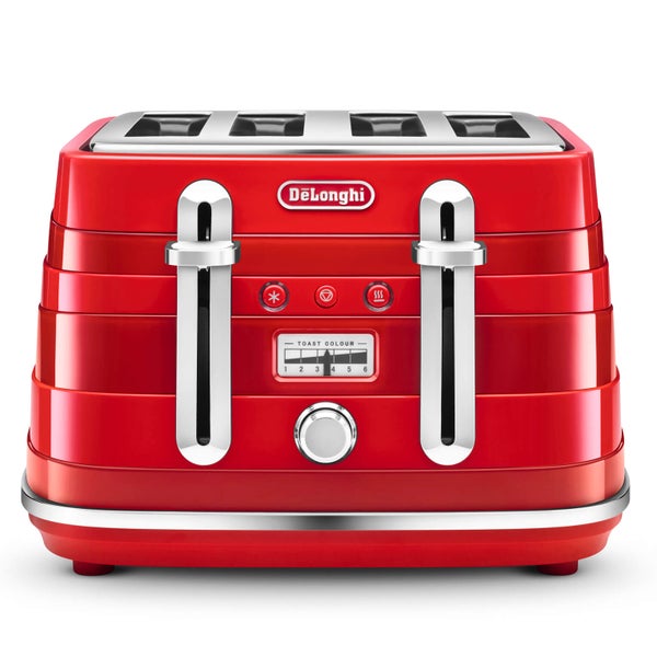 De'Longhi CTA4003.R Avvolta 4 Slice Toaster - Red