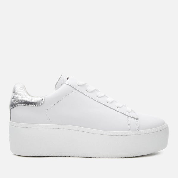 Ash Women's Cult Nappa Leather Flatform Trainers - White/Moon