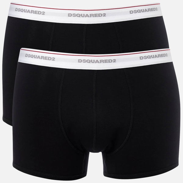 Dsquared2 Men's Jersey Cotton Stretch Trunk Twin Pack Boxers - Black