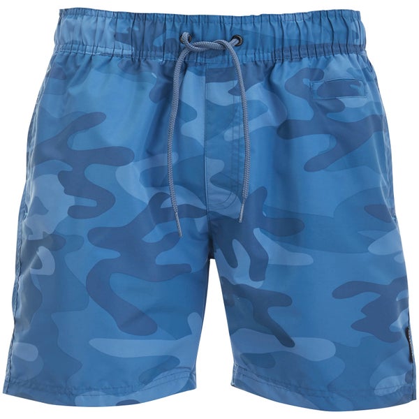 Crosshatch Men's Camo Swim Shorts - Blue Camo