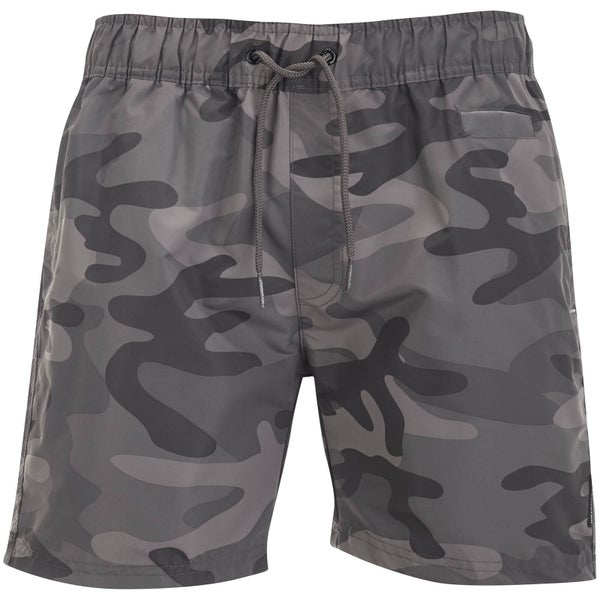 Short de Bain Camouflage Crosshatch - Gris Charbon