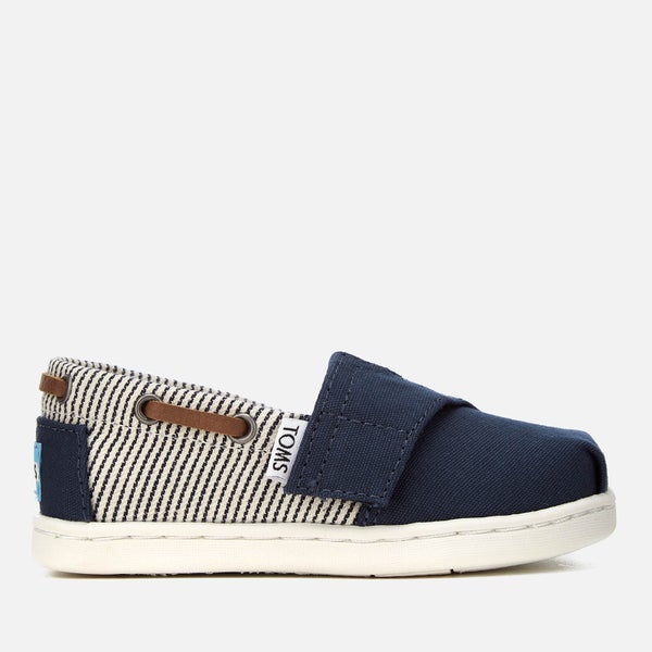 TOMS Toddlers' Biminis Canvas Slip-On Pumps - Navy/Stripes