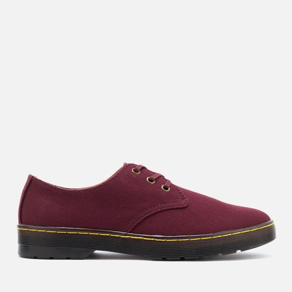 Dr. Martens Men's Delray Overdyed Twill Canvas Lace Shoes - Oxblood