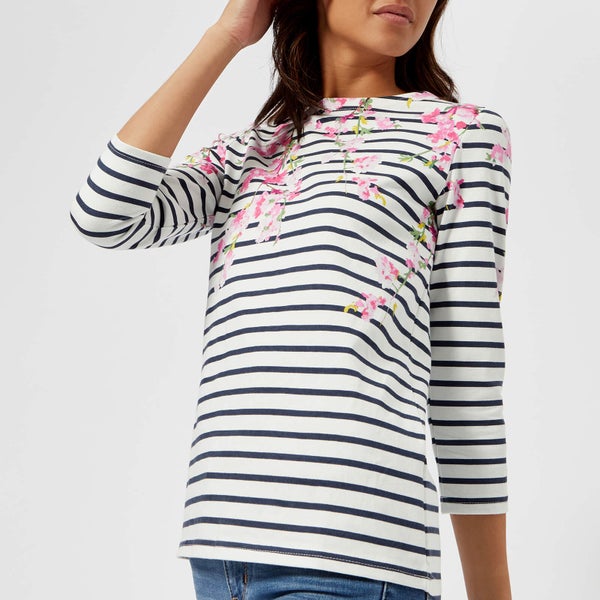 Joules Women's Harbour Print Jersey Top - Navy Blossom Stripe