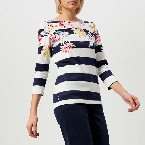 Joules Women's Harbour Printed Jersey Top - Stripe Whitstable Floral