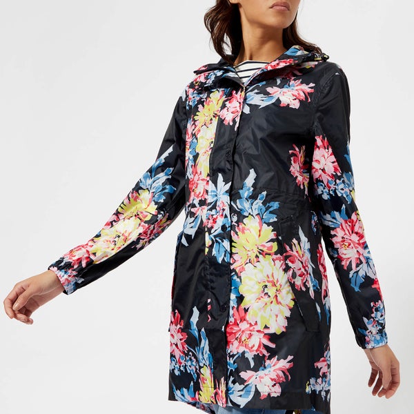 Joules Women's Golightly Waterproof Packaway Jacket - Navy Whitstable Floral