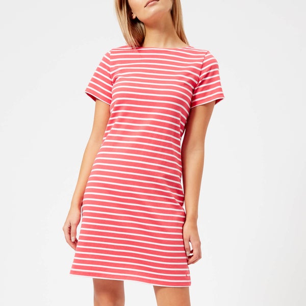 Joules Women's Riviera Short Sleeve Jersey Dress - Red Sky Stripe