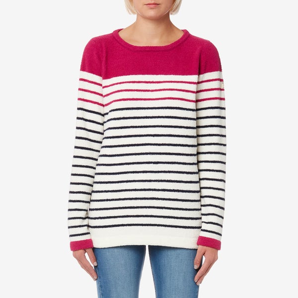 Joules Women's Seaham Textured Breton Sweatshirt - Navy Berry Stripe