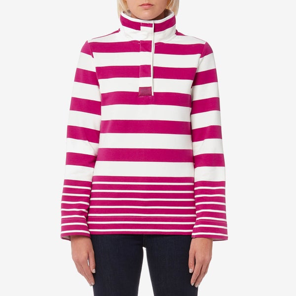 Joules Women's Saunton Classic Funnel Neck Sweatshirt - Ruby Stripe