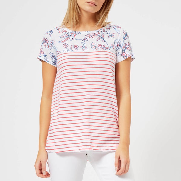 Joules Women's Suzy Jersey/Woven Mix T-Shirt - White Indienne Floral