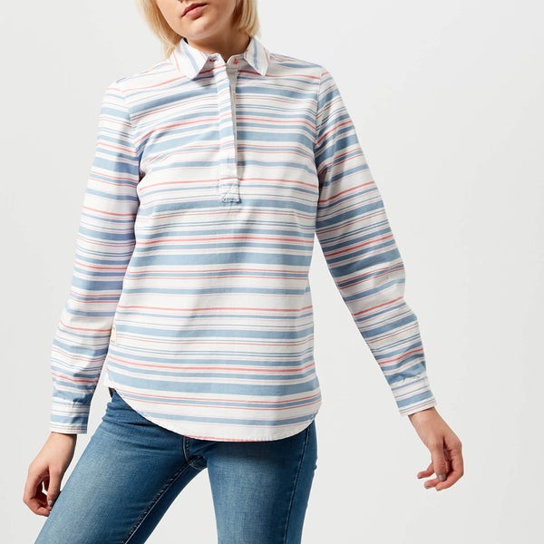 Joules Women's Clovelly Pop Over Deck Shirt - White/Blue/Pink Stripe