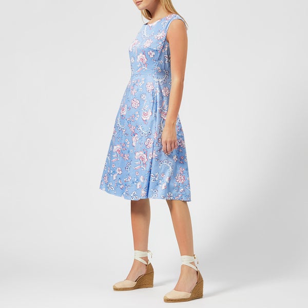 Joules Women's Amelie Fit and Flare Dress - Blue Indienne Floral