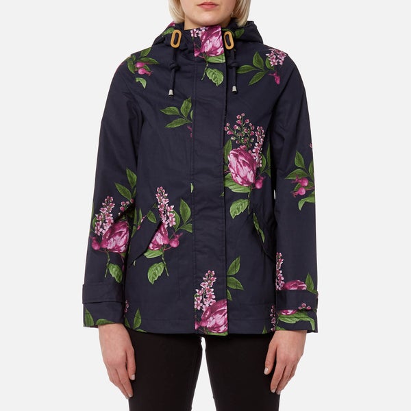 Joules Women's Coast Print Waterproof Hooded Jacket - Navy Floral