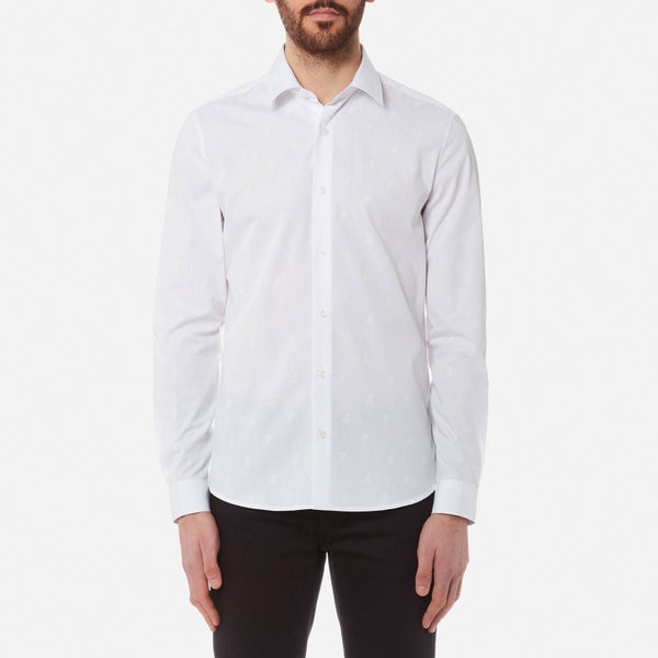 Versace Collection Men's All Over Pattern Long Sleeve Shirt - Bianco/Stampa