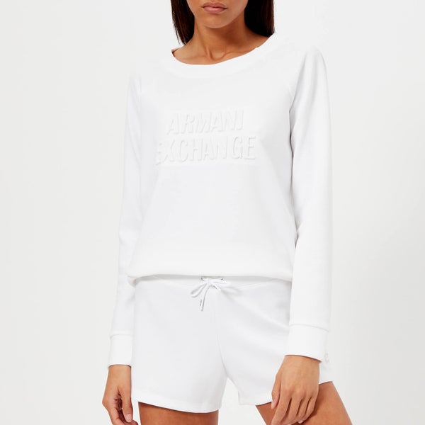Armani Exchange Women's Faded Logo Sweatshirt - White