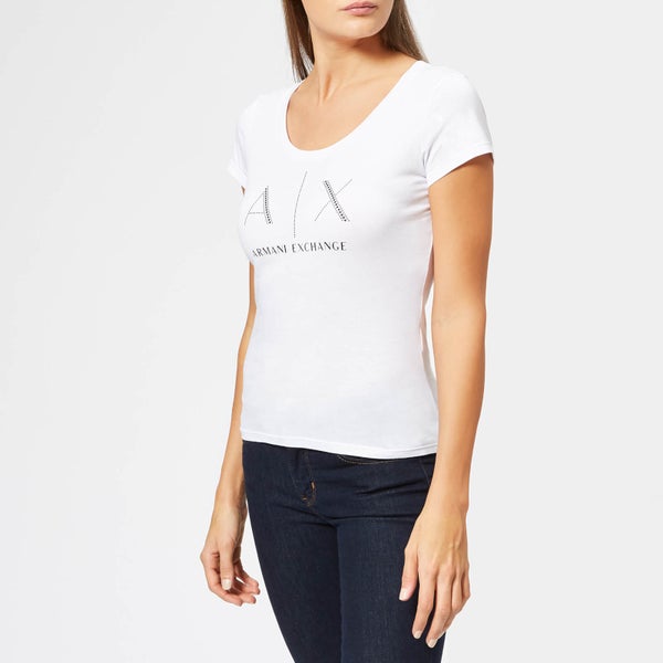Armani Exchange Women's Fitted Logo T-Shirt - White