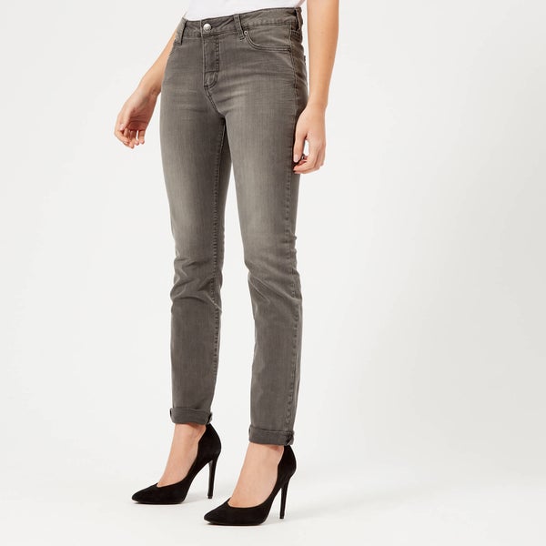 Armani Exchange Women's Distressed Skinny Jeans - Grey Denim