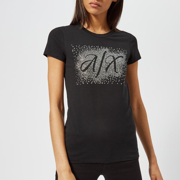 Armani Exchange Women's Sequin Logo T-Shirt - Black
