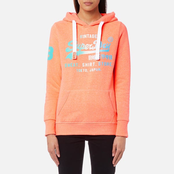 Superdry Women's Shirt Shop Fade Hoody - Coral Snowy