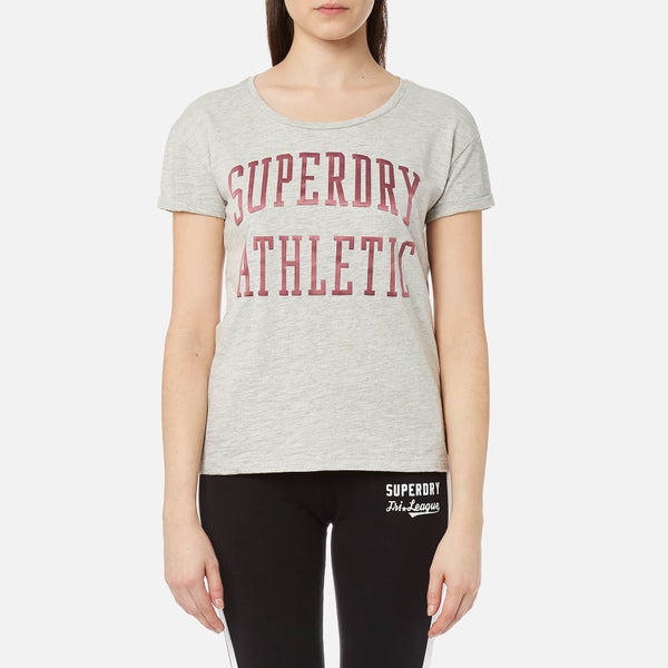 Superdry Women's Athletic Slim Boyfriend T-Shirt - Jock Grey Marl
