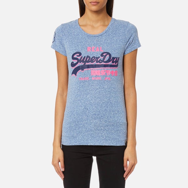 Superdry Women's Vintage Logo Shadow Entry T-Shirt - Cali Blue Snowy