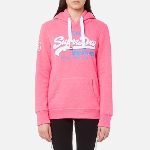 Superdry Women's Vintage Logo Tri Entry Hooded Sweatshirt - Snowy Pink