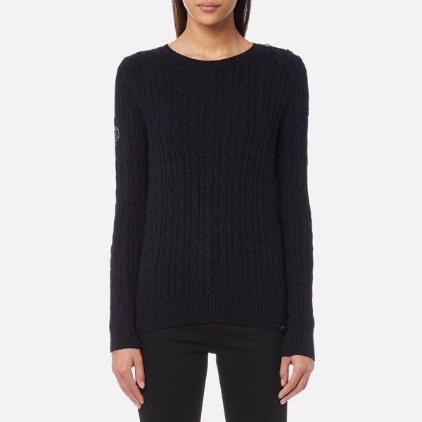 Superdry Women's Croyde Cable Knitted Jumper - Eclipse Navy