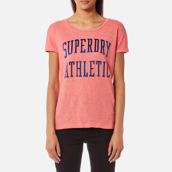 Superdry Women's Athletic Slim Boyfriend T-Shirt - Cheerleader Pink